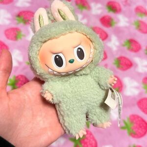 Pop mart Labubu exciting macaron green grape plushie keychain